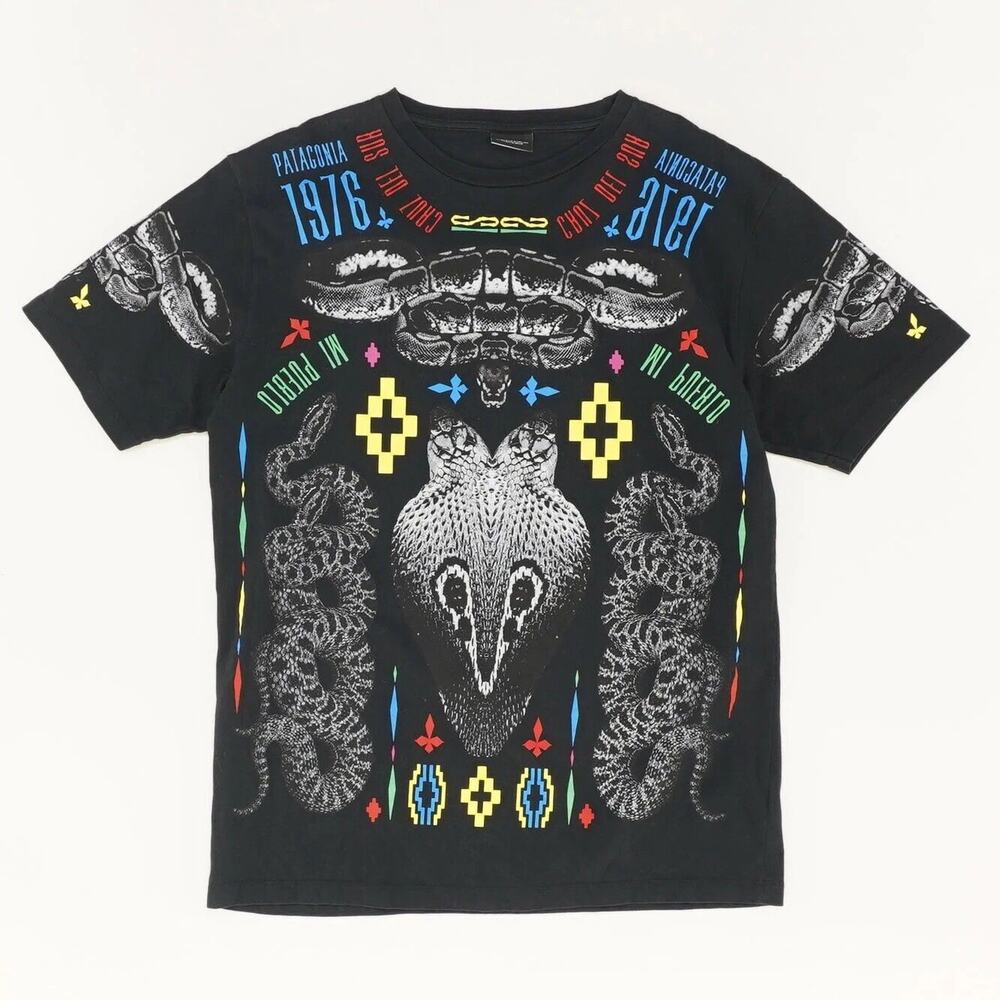 Marcelo Burlon Milan Made in Portugal Black Tattoo Street wear Tee Shirt Small